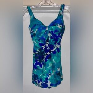 Alisha Levine Vibrant Blue and Green One Piece Swimsuit